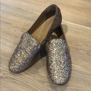 NWOT Banana Republic Sparkling Gold Loafers